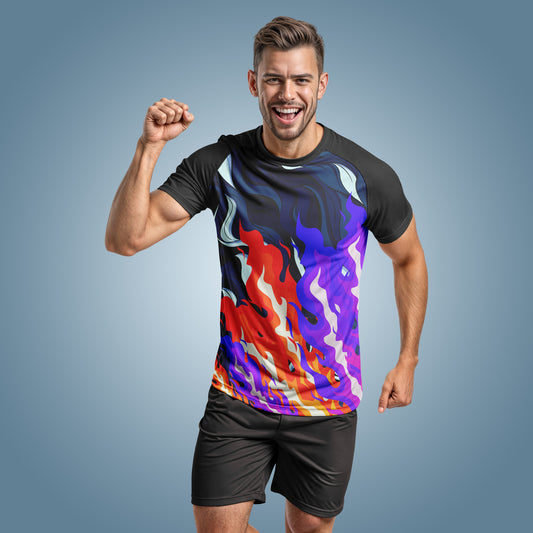 Super Cool Multicolour Printed Half Sleeve Active T-Shirt