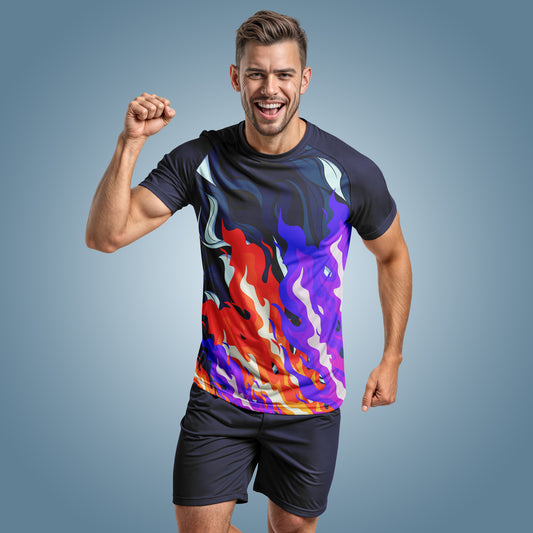 Super Cool Multicolour Printed Half Sleeve Active T-Shirt