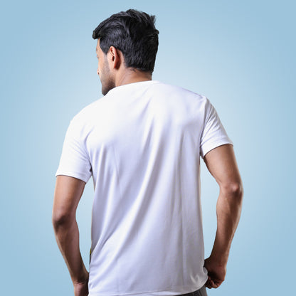 Hyparocks White Half Sleeve Active T-Shirt