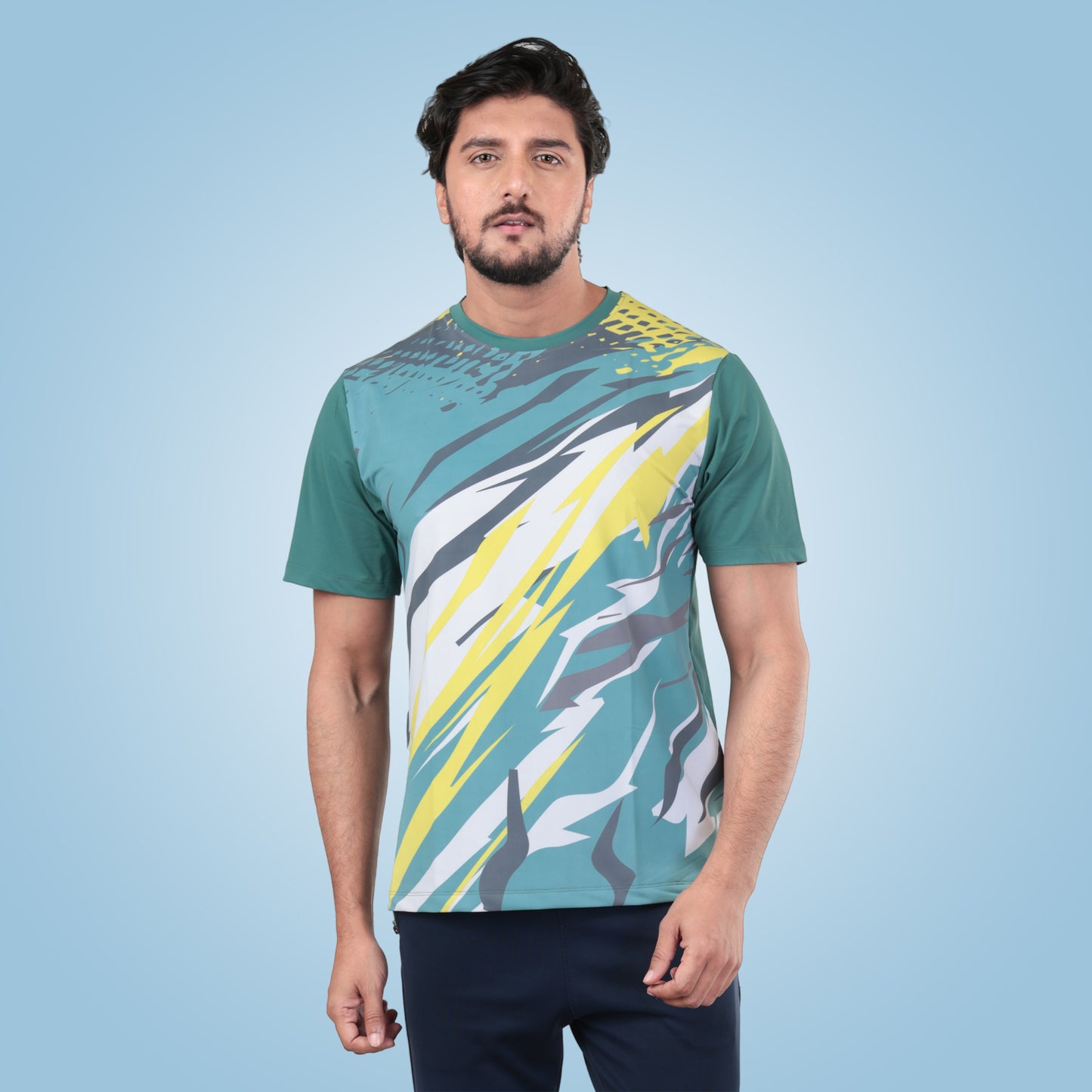 Round Neck Super Cool Graphic Printed Dry-fit T-Shirt