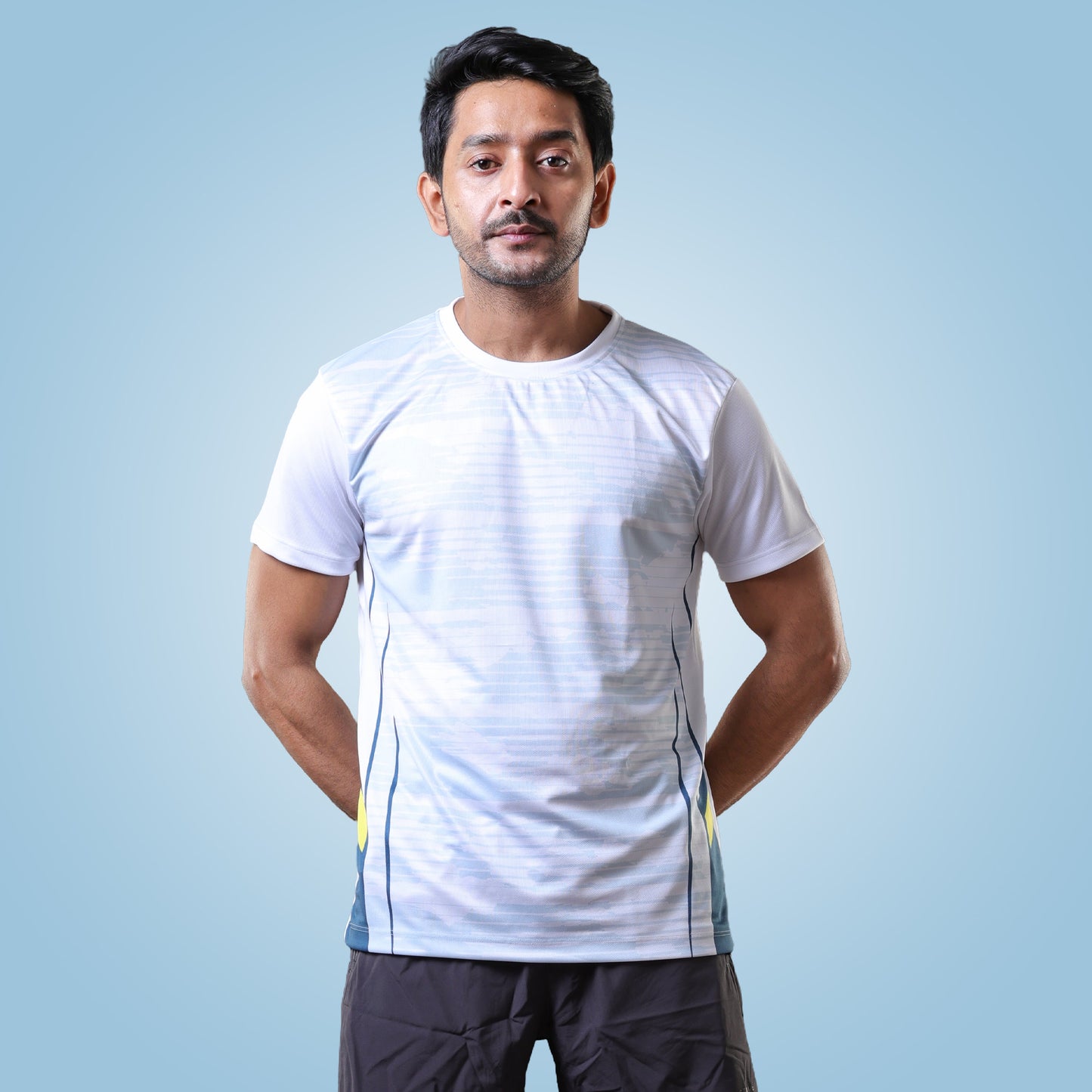 Hyparocks White Half Sleeve Active T-Shirt