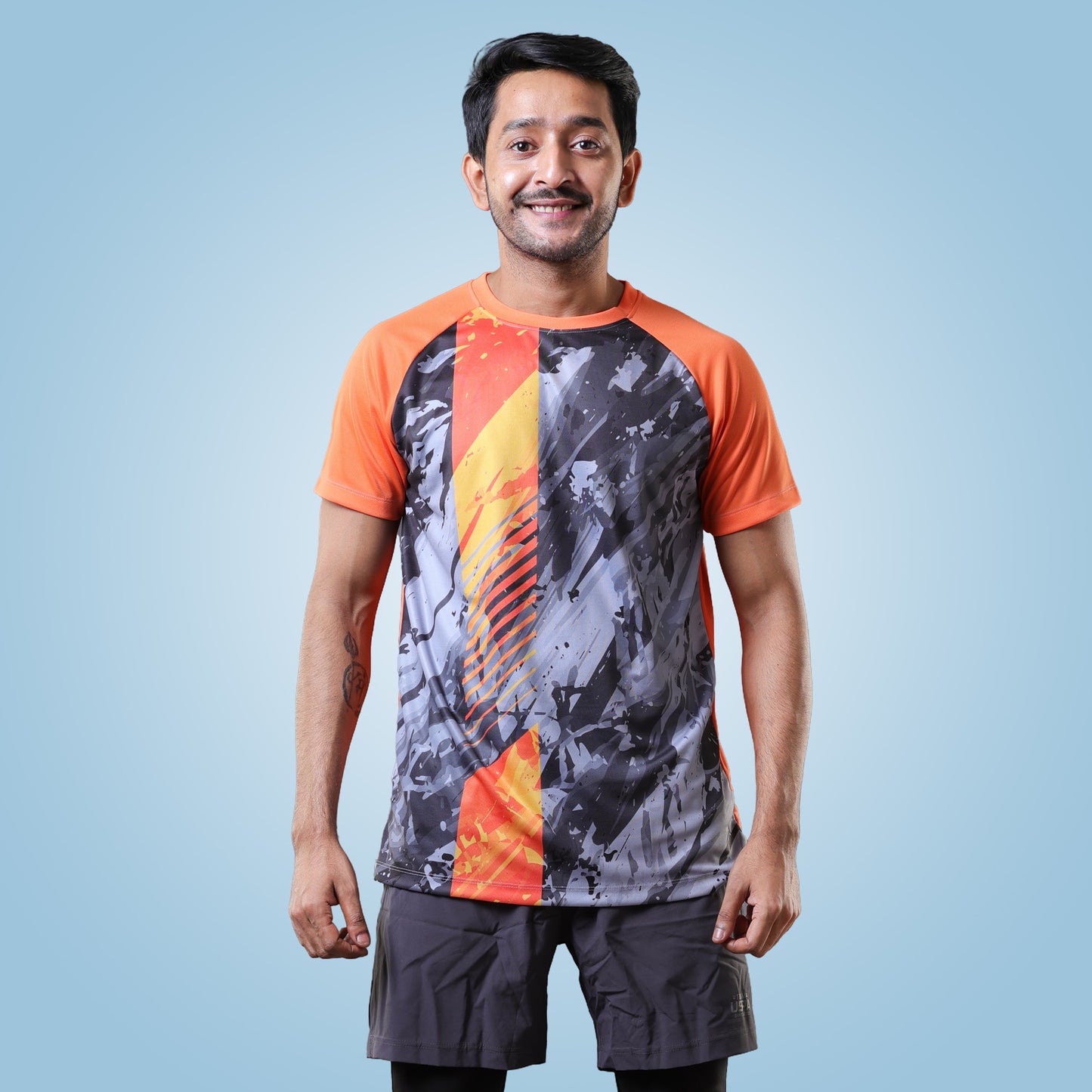 Hyparocks Orange Graphic Printed Active T-Shirt