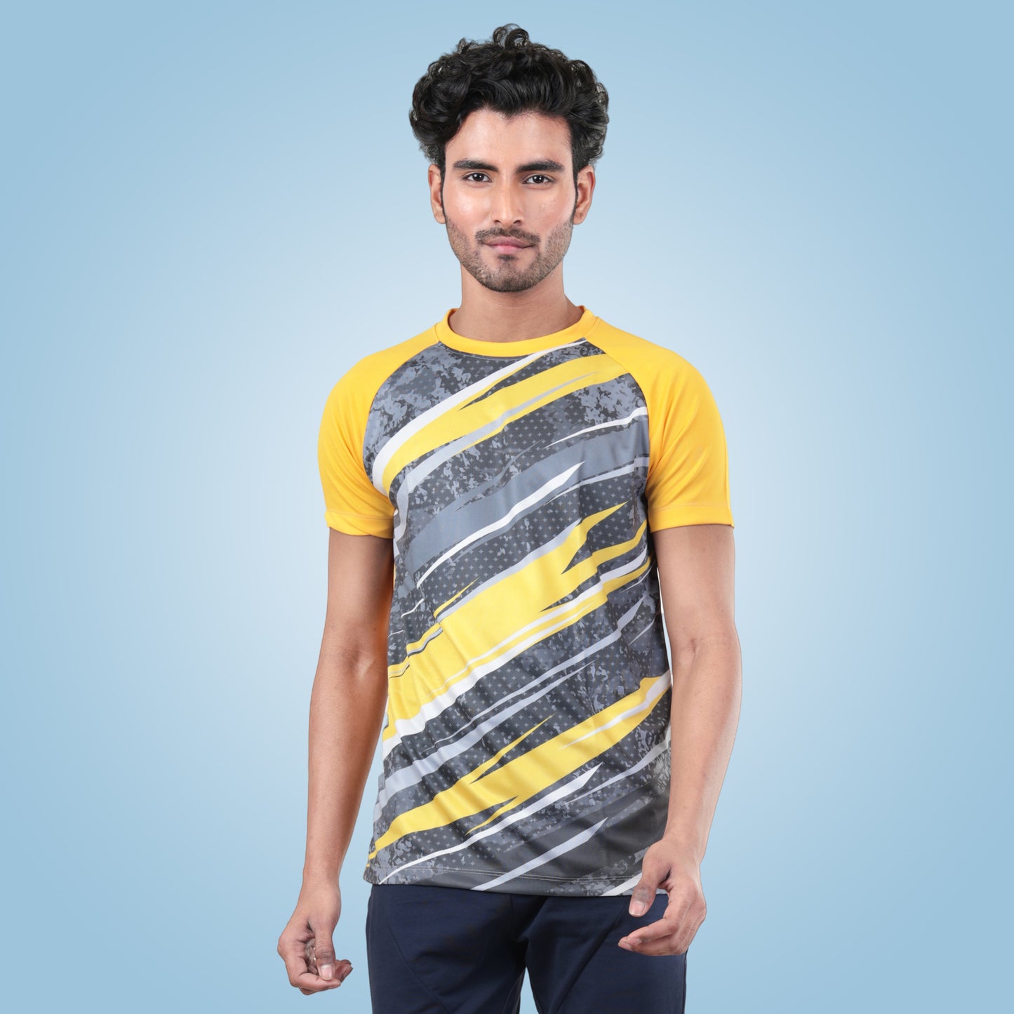 Hyparocks Graphic Printed Yellow Jersey T-Shirt