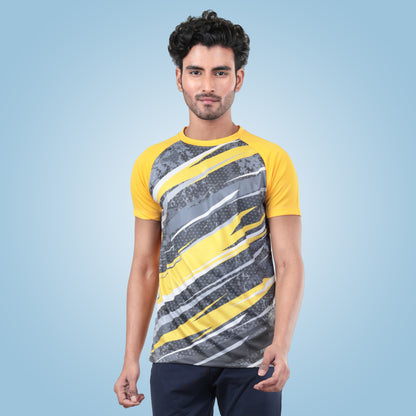 Hyparocks Graphic Printed Yellow Jersey T-Shirt