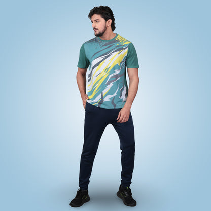 Round Neck Super Cool Graphic Printed Dry-fit T-Shirt