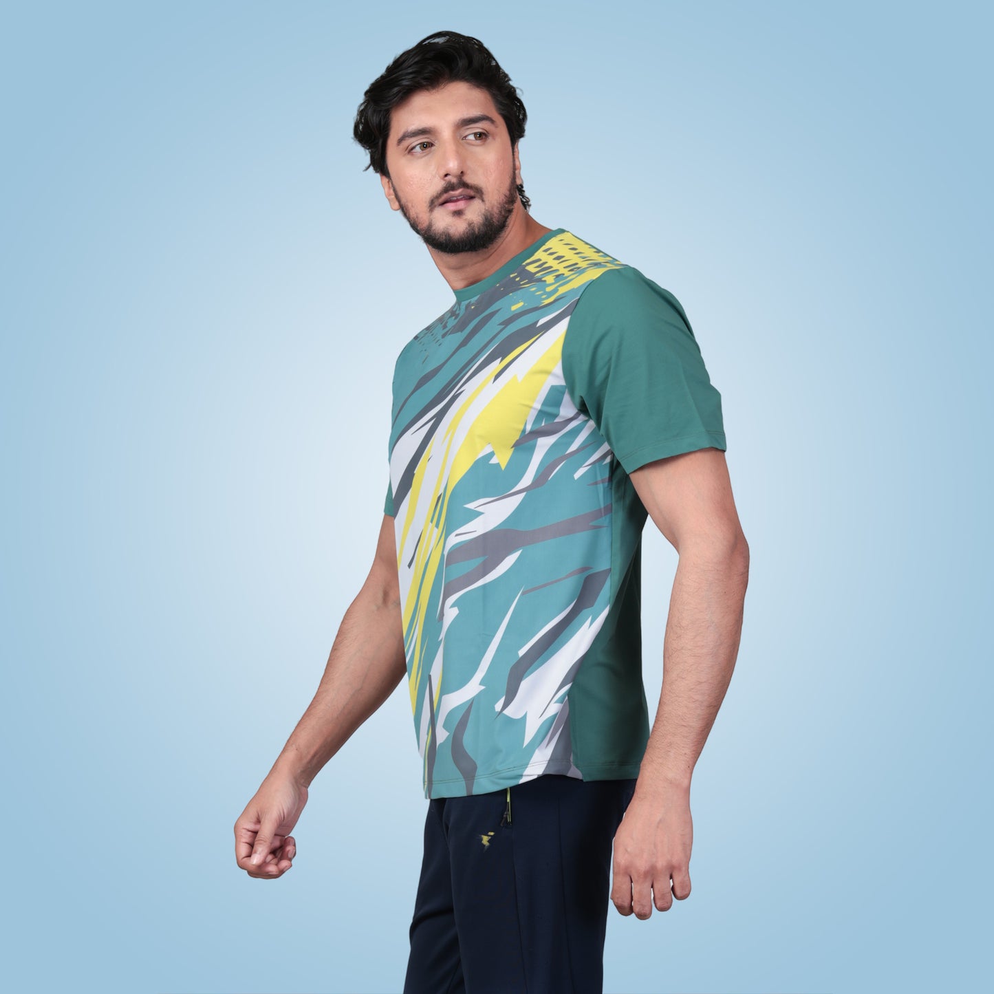 Round Neck Super Cool Graphic Printed Dry-fit T-Shirt