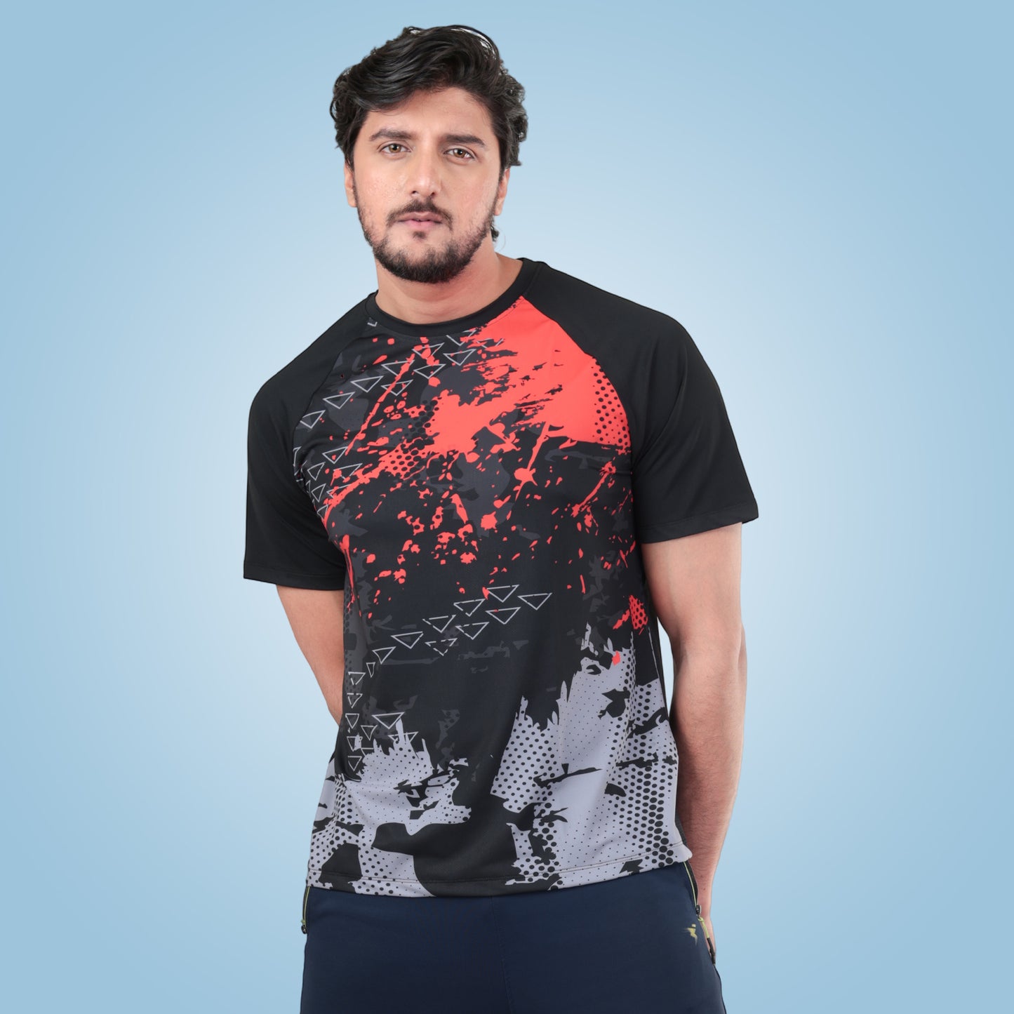 Hyparocks Abstract Design Printed Super Dry Active T-Shirt