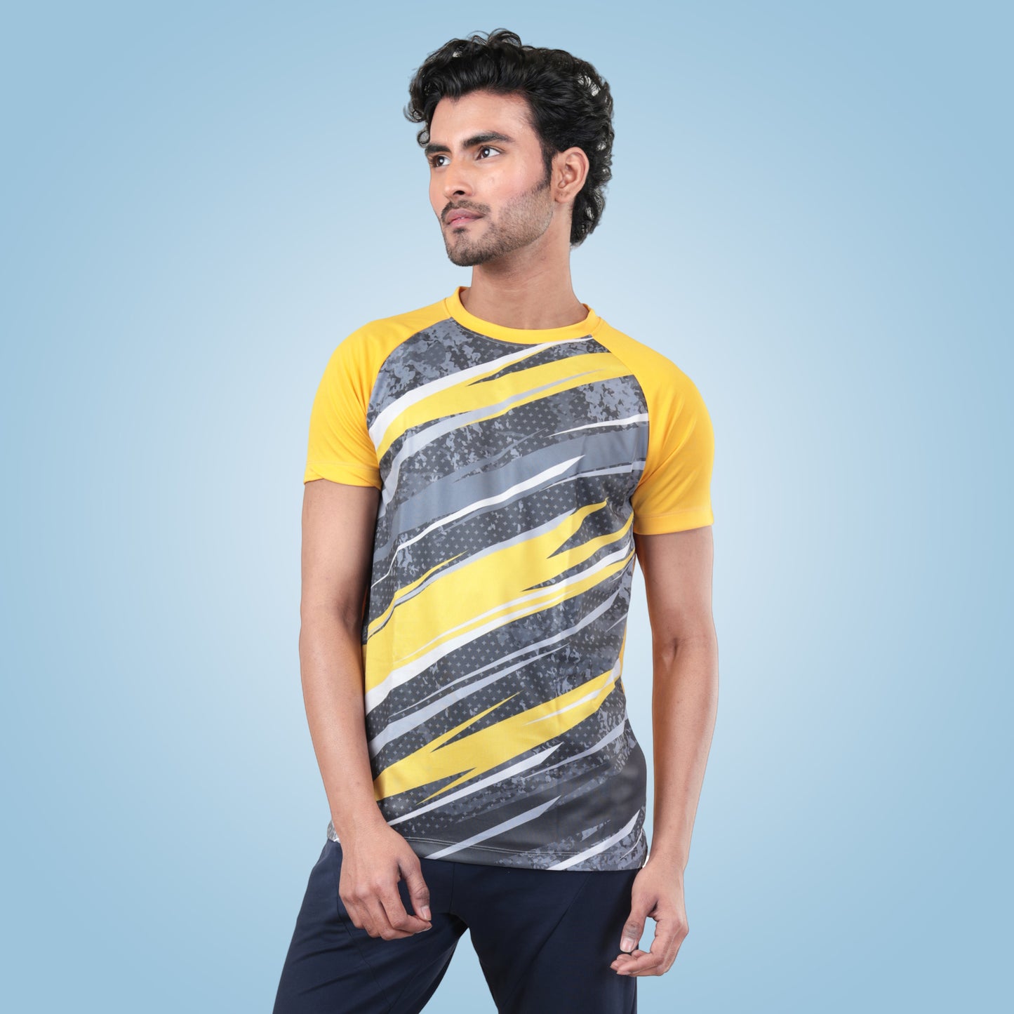 Hyparocks Graphic Printed Yellow Jersey T-Shirt