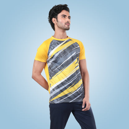 Hyparocks Graphic Printed Yellow Jersey T-Shirt