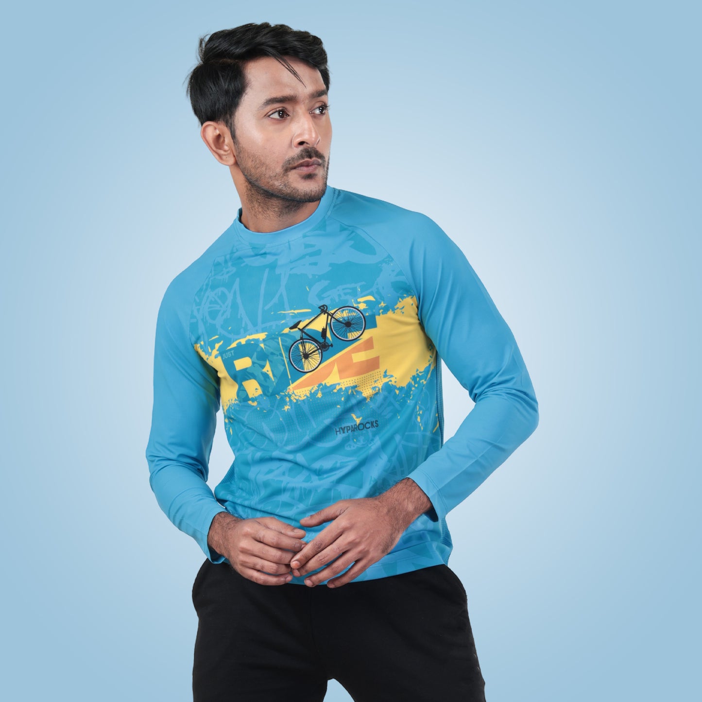 Cycling Regular Fit Full Sleeve Dry Fit T-Shirt by Hyparocks