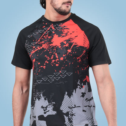 Hyparocks Abstract Design Printed Super Dry Active T-Shirt