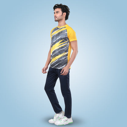 Hyparocks Graphic Printed Yellow Jersey T-Shirt