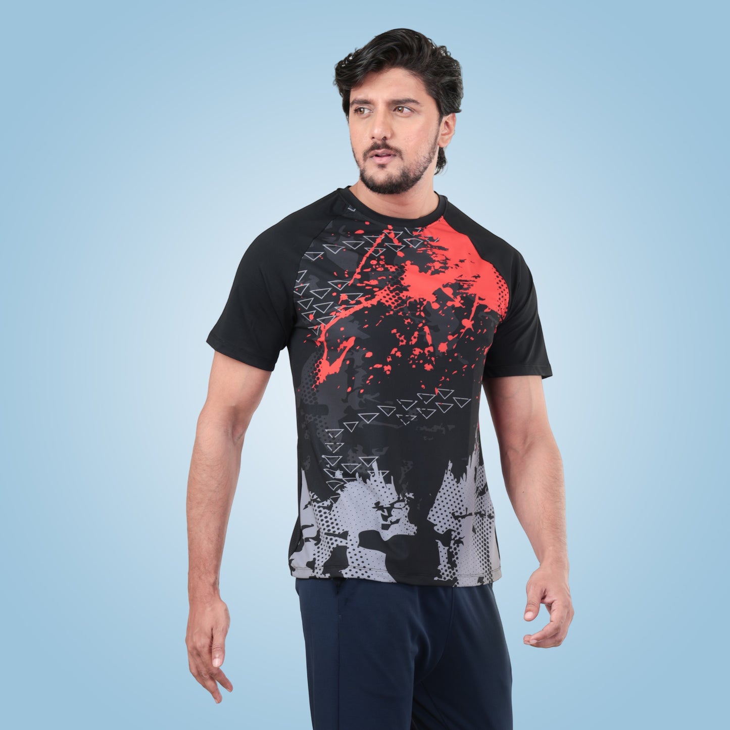 Hyparocks Abstract Design Printed Super Dry Active T-Shirt